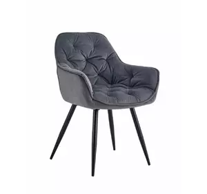 Крісло Парадіз HC-R18, чорний/ велюр сірий