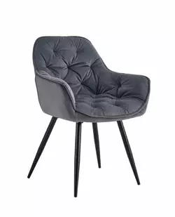 Крісло Парадіз HC-R18, чорний/ велюр сірий